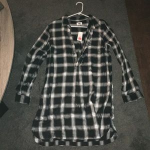 Plaid shirt dress